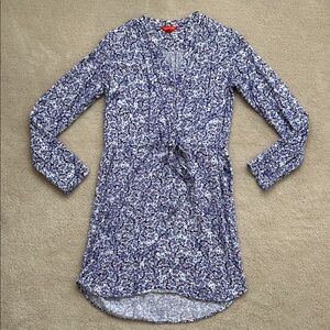 Joe Fresh Purple and Blue Long Sleeve Floral Dress - Size S